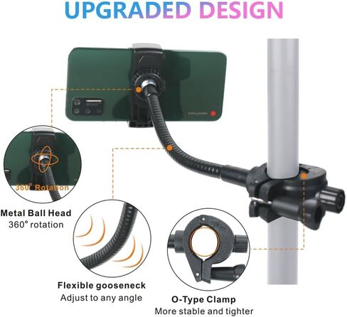 Mic Stand Phone Holder, Flexible Phone Holder for Microphone Stand, Flexible Phone Mount for Microphone Music Stand, Adjustable Holder for iPhone Samsung Any Smartphones (Mic-Long) in Kuwait