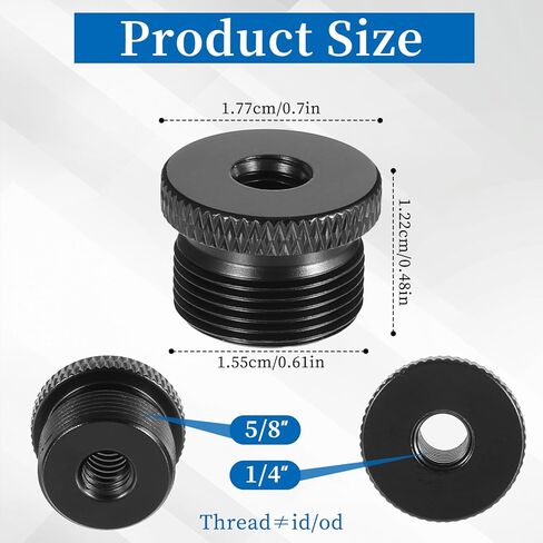 4 PCS MIC Stand Adapter Microphone Stand Adapter 1/4 Female to 5/8 Male Screw Adapter Thread Triped Adapter for Microphone حامل إلى ترايبود الكاميرا in Saudi Arabia