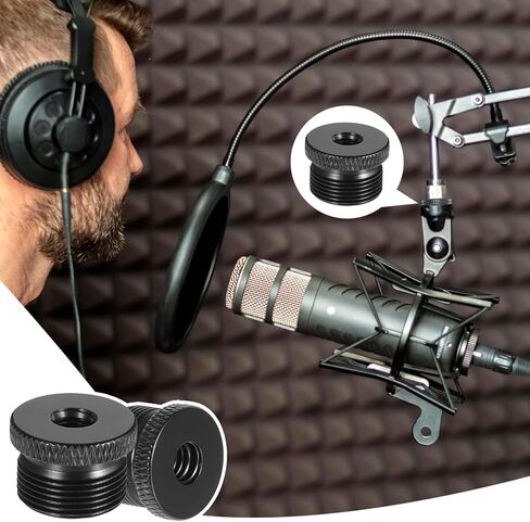 4 PCS MIC Stand Adapter Microphone Stand Adapter 1/4 Female to 5/8 Male Screw Adapter Thread Triped Adapter for Microphone حامل إلى ترايبود الكاميرا in Saudi Arabia
