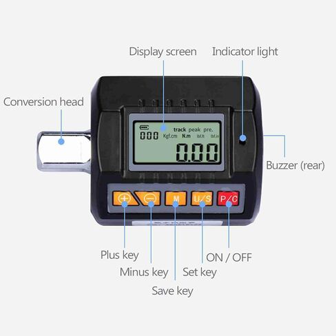 Adjustable LCD Display Screen Digital Torque Wrench Meter Professional Electronic Meter Utility Tool for Car Repairing ABS Material 1/2 1/4 3/8inch Size (200N.m) in Saudi Arabia