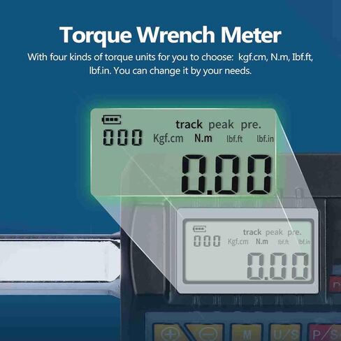 Adjustable LCD Display Screen Digital Torque Wrench Meter Professional Electronic Meter Utility Tool for Car Repairing ABS Material 1/2 1/4 3/8inch Size (200N.m) in Saudi Arabia