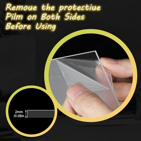 24 Pcs 2 mm Acrylic Blanks for Light Base Plastic Cast Clear Acrylic Sheet Square and Round Plastic Panel Sign Blank with Double Sided Protective for LED DIY Craft(Square, Round, Heart, Hexagon) in Saudi Arabia