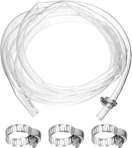 uxcell PVC Clear Vinyl Tubing ، 0.47 "Id. 0.55" OD. 13.12 قدم طول أنبوب PVC ، خرطوم الصرف ، خرطوم مضخة المياه ، أنبوب الري ، أنبوب بلاستيكي مع مشابك لنقل زيت الماء ، شفاف in Saudi Arabia