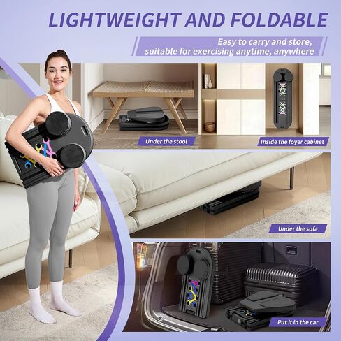 Pilates Board Performer Premium 15-in-1 قابلة للطي-العرض الرقمي للمنزل المنزلي المحمول ، نطاقات المقاومة ، لوحة التوازن وجهاز التوقيت-مثالي لعلاج ABS والتمرين الأساسي والجسم الكامل للنساء in Saudi Arabia