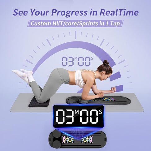 Pilates Board Performer Premium 15-in-1 قابلة للطي-العرض الرقمي للمنزل المنزلي المحمول ، نطاقات المقاومة ، لوحة التوازن وجهاز التوقيت-مثالي لعلاج ABS والتمرين الأساسي والجسم الكامل للنساء in Saudi Arabia