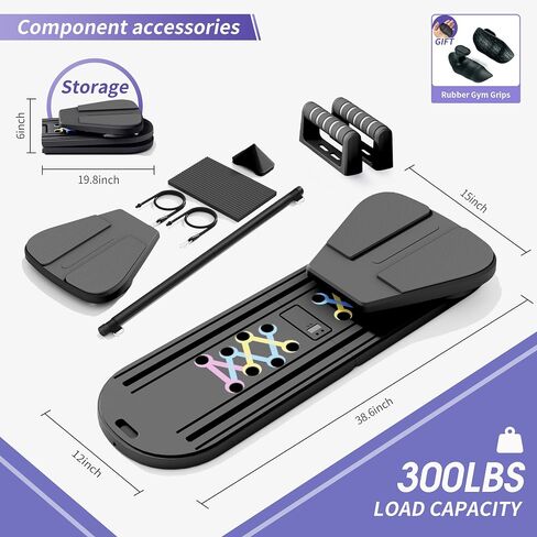 Pilates Board Performer Premium 15-in-1 قابلة للطي-العرض الرقمي للمنزل المنزلي المحمول ، نطاقات المقاومة ، لوحة التوازن وجهاز التوقيت-مثالي لعلاج ABS والتمرين الأساسي والجسم الكامل للنساء in Saudi Arabia