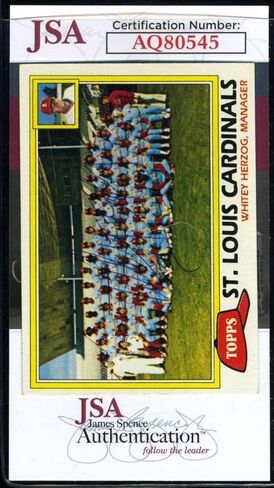 Y Herzog JSA Coa وقعت 1981 Topps Team Autograph - بطاقات موقعة للبيسبول in Kuwait
