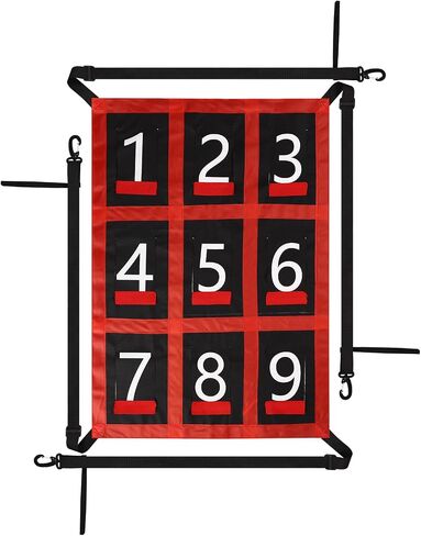 Waterproof Adjustable Baseball Strike Zone Target Net, 26.8x19.3in Numbered Softball 9 Hole Pitching Trainers with Numbers Sports Equipment Accessories Supplies for Training in Saudi Arabia
