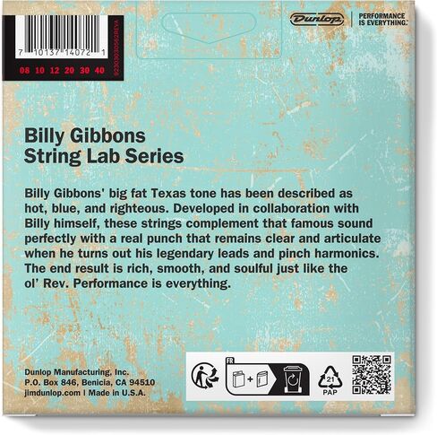 Billy Gibbons Custom Rev Willy's Guitar Strings 08-40 | 3 حزمة in Saudi Arabia