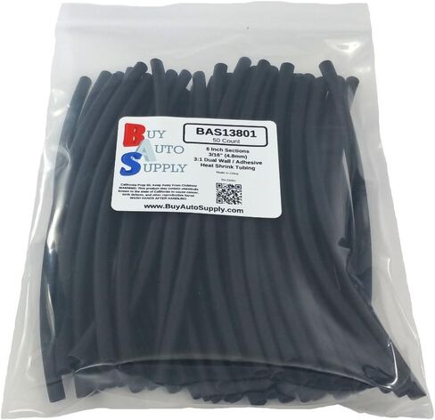 شراء التزويد التلقائي # BAS13801R (25 عدد) أحمر 3: 1 أنابيب تقليص الحرارة مزدوجة الجدار لاصق مبطن ، السيارات والصف البحري - الحجم: I.D 3/16 "(4.8 مم) - 6 بوصة أقسام in Kuwait