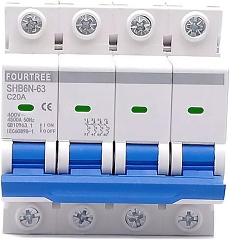 DIN Rail Mini Circuit Breaker 4 Pole 400V ~ مربع توزيع مفتاح الهواء المنزلي حماية المعدات الميكانيكية 72 مم MCB (اللون: 4p ، الحجم: 63A) in Kuwait