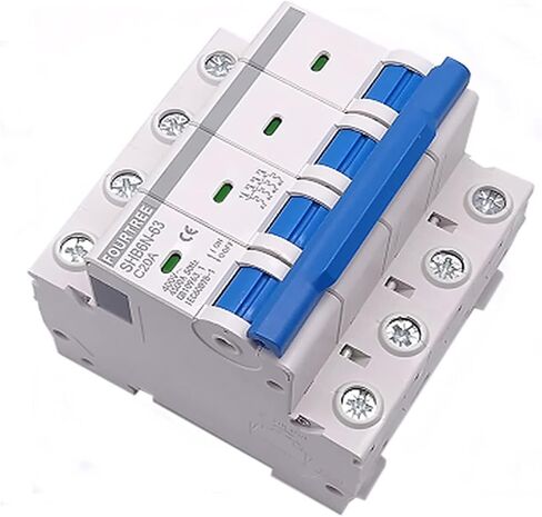 DIN Rail Mini Circuit Breaker 4 Pole 400V ~ مربع توزيع مفتاح الهواء المنزلي حماية المعدات الميكانيكية 72 مم MCB (اللون: 4p ، الحجم: 63A) in Kuwait