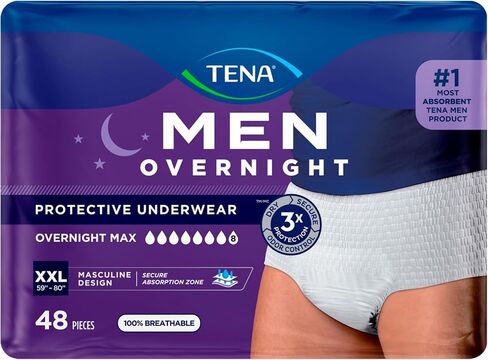 Tena MEN MEN SERENTINCEDWEAR للرجال ، والامتصاص بين عشية وضحاها ، والبيضاء ، XL ، 56 COUNT (قد تختلف التغليف)) in Saudi Arabia