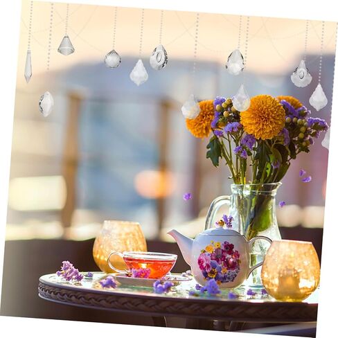 15pcs Crystal Hanging Prisms for Windows Diy Rainbow Maker Pendants جميلة صيادين الشمس للديكور المنزلي لحفل الزفاف والزينة Feng Shui in Saudi Arabia