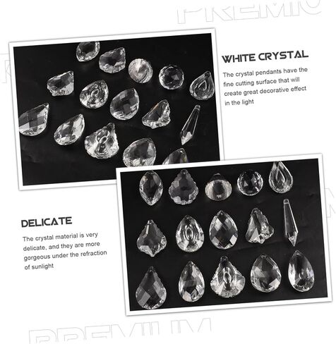 15pcs Crystal Hanging Prisms for Windows Diy Rainbow Maker Pendants جميلة صيادين الشمس للديكور المنزلي لحفل الزفاف والزينة Feng Shui in Saudi Arabia