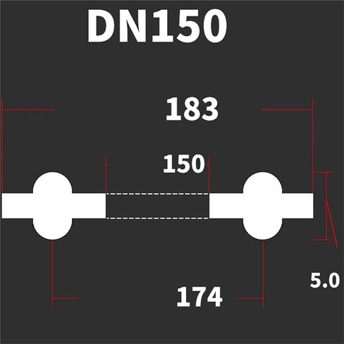 2PCS DN10 -DN200 DIN Standard 3/4 "1.5" 2 "-8" TRI Clamp PTFE Seanitary Seal Gasket Brew (DN150) in Kuwait