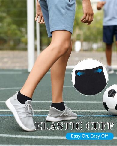 AWAYTR Kids Ankle Socks for Boys - Athletic Socks for Girl Half Cushion Low Cut Cotton Breathable, 6 Pair Pack in Saudi Arabia