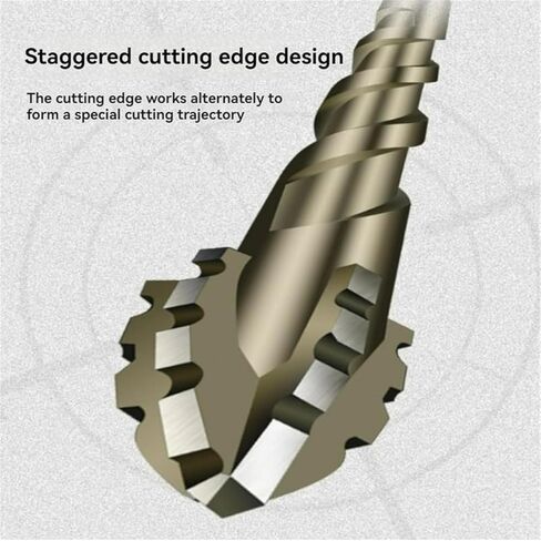 6 Pcs Four-Flute Sawtooth Eccentric Drill Bit, High-Strength Eccentric Twist Drill Bit, Heavy-Duty Carbide Tip, for Stone Glass Concrete Wood Brick Metal (4/5/6/8/10/12mm) in Saudi Arabia