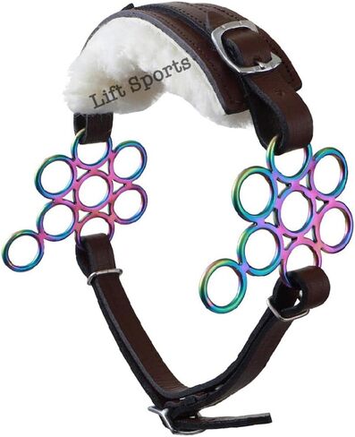 Brown/Black Rainbow Multi Color Hackamore Bitless Horse Bit English Western Adjustable Flower Padded Fur Leather Bridle Equestrian (Brown) in Saudi Arabia