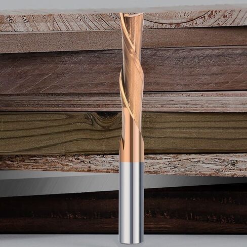 3.175-12mm Shank 2 Flute Cutter Left Spiral Down Cutter Carbide Spiral End Mill for Cutting Aluminum CNC Router Bit(3.175x1.5x8x40L) in Saudi Arabia