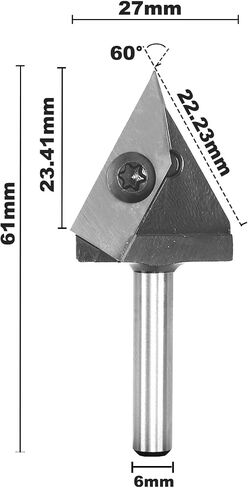 1/4 "1/2" 6 مم شانك CNC إدراج V-Groove جهاز التوجيه بت 60 درجة V بتات خشبية الشطب 3D نقش قواطع الطحن (6 ملم شانك) in Saudi Arabia