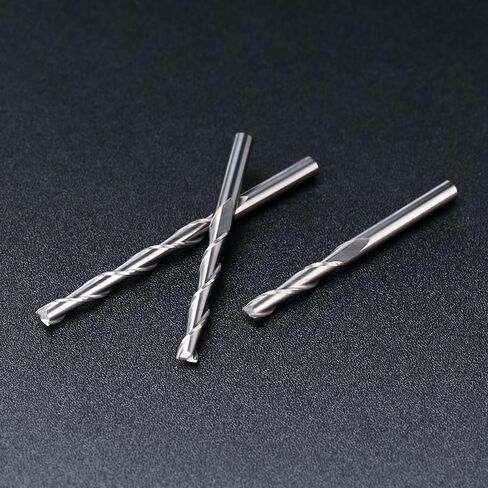 10pcs 3.175 1/8 Shank Carbide Milling Cutter 2 Flute Flat End Mill Spiral CNC Router Bit for Woodworking Engraving 0.8-3.175mm(2.5xD3.175x15) in Kuwait