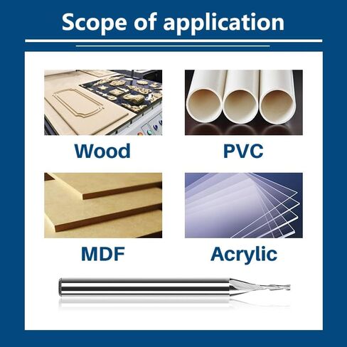 10pcs 3.175 1/8 Shank Carbide Milling Cutter 2 Flute Flat End Mill Spiral CNC Router Bit for Woodworking Engraving 0.8-3.175mm(2.5xD3.175x15) in Kuwait