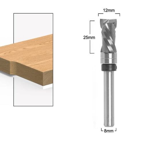 8mm Shank Bearing Ultra-Performance Compression Flush Trim Solid Carbide CNC Router Bit for Woodworking End Mill Cutters(2 Flutes) in Saudi Arabia