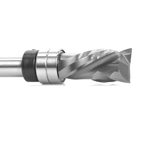 8mm Shank Bearing Ultra-Performance Compression Flush Trim Solid Carbide CNC Router Bit for Woodworking End Mill Cutters(2 Flutes) in Saudi Arabia