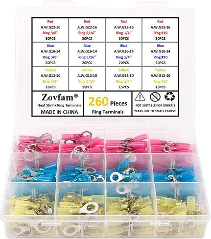 260pcs موصلات السلك المتدليعة بالحرارة أطراف الطرفية 22-16 16-14 in Saudi Arabia