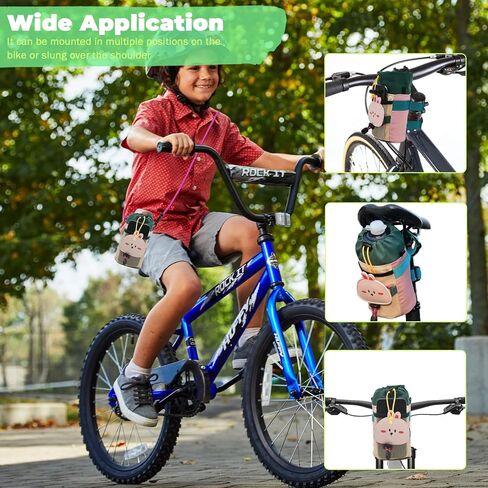 Cute Animals Bike Water Bottle Holder with Shoulder Straps, Universal Cycling Bicycle Drink Cup Cage for Kid's, Cruiser, Scooter, MTB, Road Bike (Rabbit) in Kuwait
