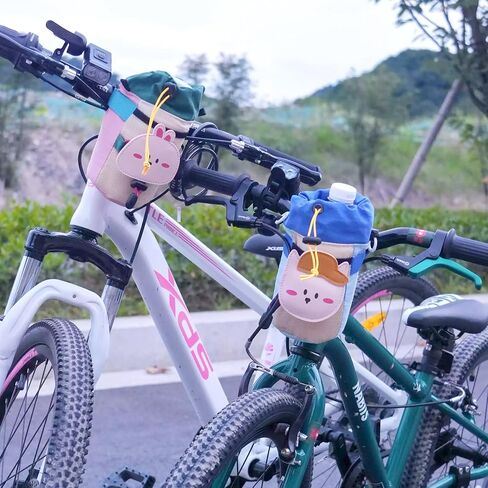 Cute Animals Bike Water Bottle Holder with Shoulder Straps, Universal Cycling Bicycle Drink Cup Cage for Kid's, Cruiser, Scooter, MTB, Road Bike (Rabbit) in Kuwait