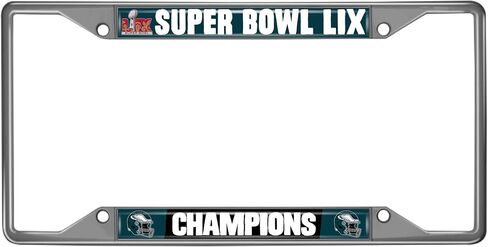 FANMATS 46247 2024-25 Super Bowl LIX Champions - Philadelphia Eagles License Plate Frame | Chrome | 6.25"x12.25" | Super Bowl LIX Champions Logo in Kuwait
