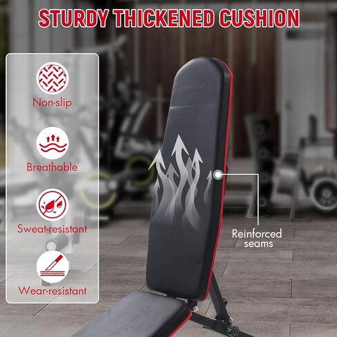 Weight Bench,800LBS Foldable Workout Bench,Adjustable Strength Training Bench for Full Body Workout,11 Adjustable Backrests,Incline Decline Bench Press,for Home Gym Dumbbell Exercise in Saudi Arabia