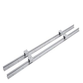 2Set SBR12 300 400 500 600 800 1000 1200 1300 1500mm Fully Supported Linear Rail Slide Shaft Rod with 4Pcs SBR12UU Bearing Block(1500mm) in Kuwait