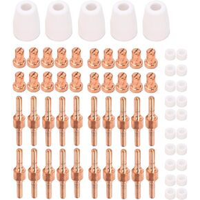 65PCS Torch Consumables Red Copper PTFE Electrode Nozzles Cups Kit for TIG Welding Suitable for PT 31 and 40 Torch Guns with Practical Accessories Less in Saudi Arabia