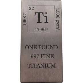 1 lb Titanium Block – 0.5" x 2.5" x 5" – 99.7% Pure Ti – Rectangular Ingot with Chamfered Edges – for Experiments, DIY & Collectors in Saudi Arabia