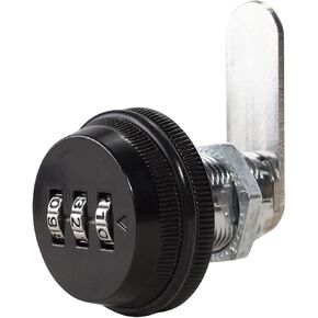 مزيج قفل مشفرة كام كامس قفلات خزانة خزانة صندوق البريد الخزانة 3 أرقام رمز تمرير 1pcs (أسطوانة سوداء 25 مم) in Kuwait