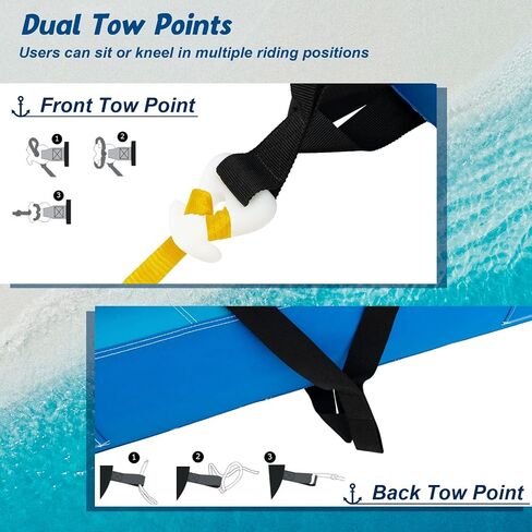 Goplus Inflatable Towable Tubes for Boating, 1-2/1-3 Riders Water Sports Tube for Boat to Pull, Sofa Style Boat Tube with Drainage, Dual Front and Back Tow Points in Kuwait