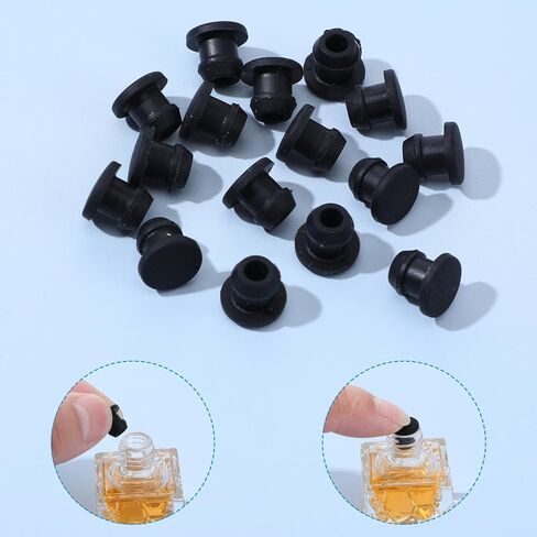 20 PCS Rubber Plugs مقابس فتحة مطاطية للثقوب المستديرة 6 مم/0.24 بوصة قطرها أسود مقاومة للماء قابس سيليكون قابس سيليكون لختم الثقوب أنبوب اختبار الثقوب in Saudi Arabia