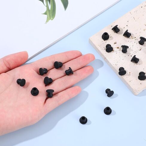 20 PCS Rubber Plugs مقابس فتحة مطاطية للثقوب المستديرة 6 مم/0.24 بوصة قطرها أسود مقاومة للماء قابس سيليكون قابس سيليكون لختم الثقوب أنبوب اختبار الثقوب in Saudi Arabia