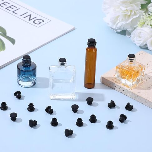 20 PCS Rubber Plugs مقابس فتحة مطاطية للثقوب المستديرة 6 مم/0.24 بوصة قطرها أسود مقاومة للماء قابس سيليكون قابس سيليكون لختم الثقوب أنبوب اختبار الثقوب in Saudi Arabia