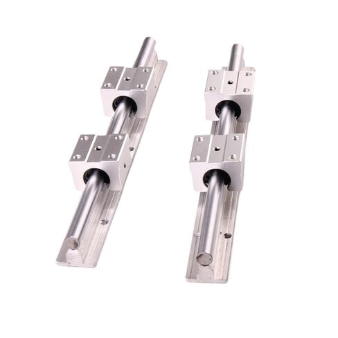 2Set SBR12 300 400 500 600 800 1000 1200 1300 1500mm Fully Supported Linear Rail Slide Shaft Rod with 4Pcs SBR12UU Bearing Block(1500mm) in Kuwait