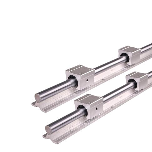 2Set SBR12 300 400 500 600 800 1000 1200 1300 1500mm Fully Supported Linear Rail Slide Shaft Rod with 4Pcs SBR12UU Bearing Block(1500mm) in Kuwait