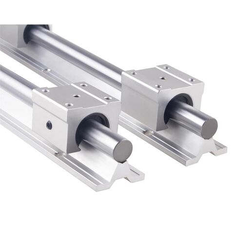 2Set SBR12 300 400 500 600 800 1000 1200 1300 1500mm Fully Supported Linear Rail Slide Shaft Rod with 4Pcs SBR12UU Bearing Block(1500mm) in Kuwait