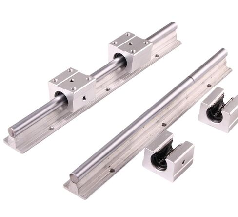 2Set SBR12 300 400 500 600 800 1000 1200 1300 1500mm Fully Supported Linear Rail Slide Shaft Rod with 4Pcs SBR12UU Bearing Block(1500mm) in Kuwait