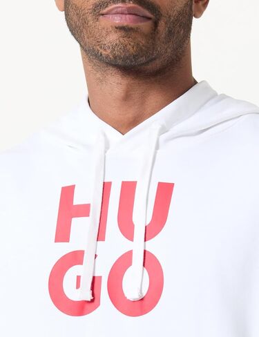 HUGO Men's Stack Logo Hooded Sweatshirt in Saudi Arabia