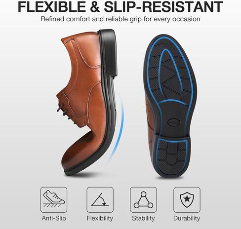 Heez Mens Dress Shoes Oxford Shoes for Men Distly Leather Leath in Kuwait