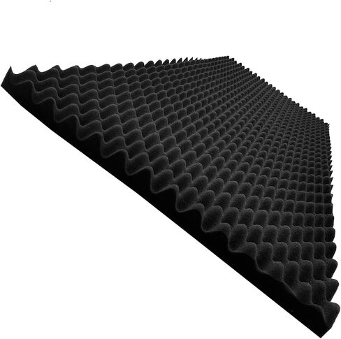 1 Pack Egg Crate Foam, 48X24X2'' Acoustic Panels, Soundproof Wall Panels, Quick Expansion Sound Absorbers for Live Rooms, Broadcasting Studios & Gaming Rooms, Black in Saudi Arabia
