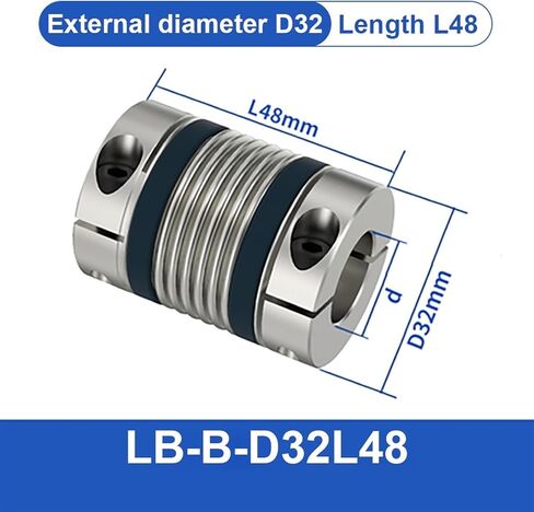 1PCS LB-B-D32L48 D32L42 6MM إلى 15 مم من سبيكة ألومنيوم مقرن مقرن مقرن لاتصال المخرطة (LB-B-D32L48-12X12) in Saudi Arabia
